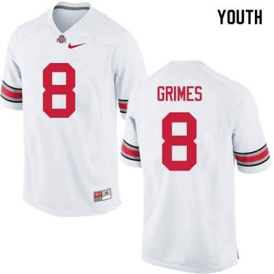 NCAA Ohio State Buckeyes Youth #8 Trevon Grimes White Nike Football College Jersey OZN2245QS